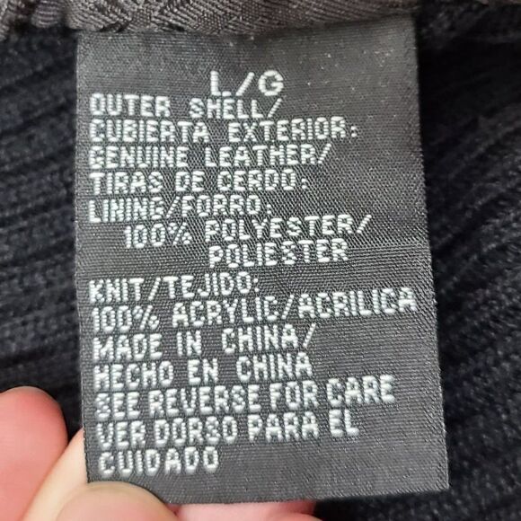 Jaclyn Smith Leather Jacket Ribbed Knit Size Large/L - Picture 12 of 15